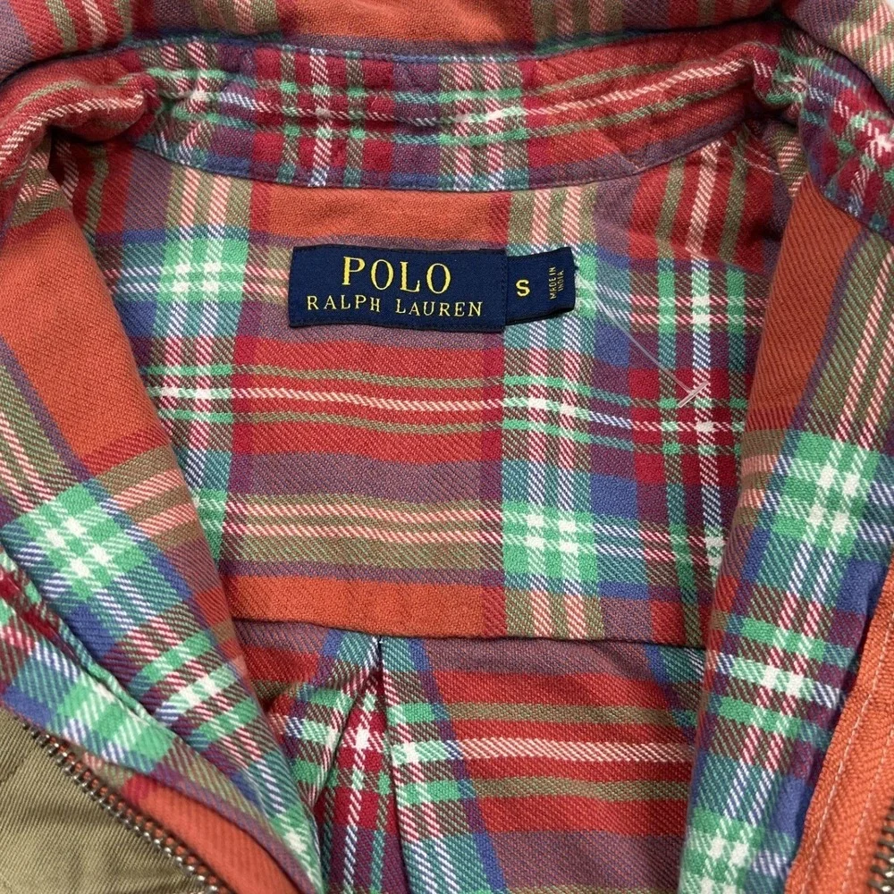 Polo Ralph Lauren Flannel Shirt Mens S Red Plaid Quilted Yoke Quarter Zip